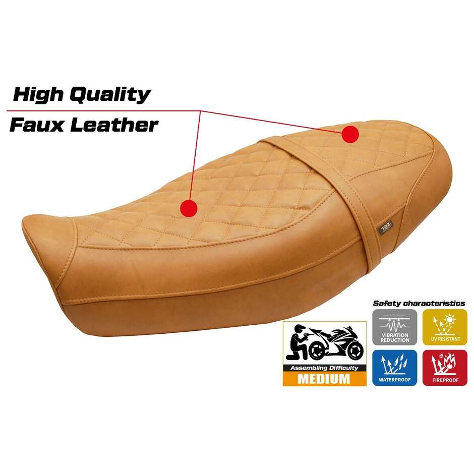 Housse de selle TPZ Italia spécifique pour Kawasaki Z 650 RS 2022-2025, modèle Unnan