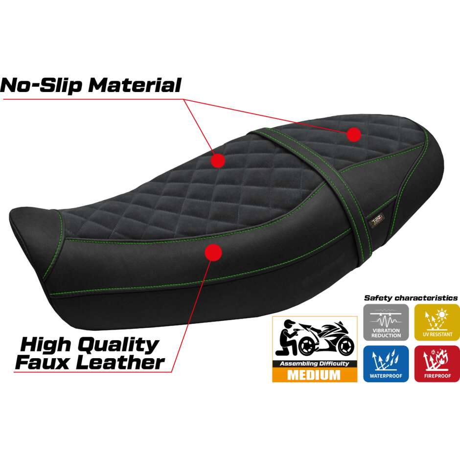 Housse de selle TPZ Italia spécifique pour Kawasaki Z 650 RS (modèles 2022-2025), coloris Unnan Velvet