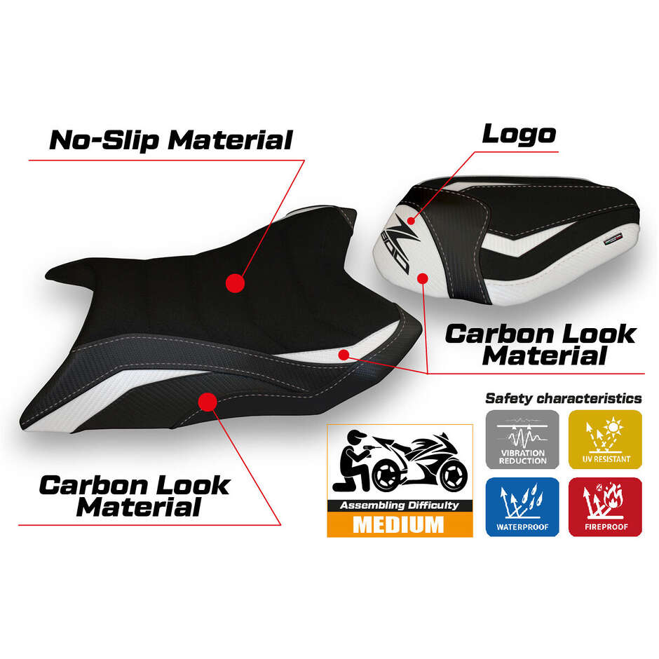 Housse de selle TPZ Italia spécifique pour Kawasaki Z 800 (modèles 2013-2016) Corizza 1 Ultragrip