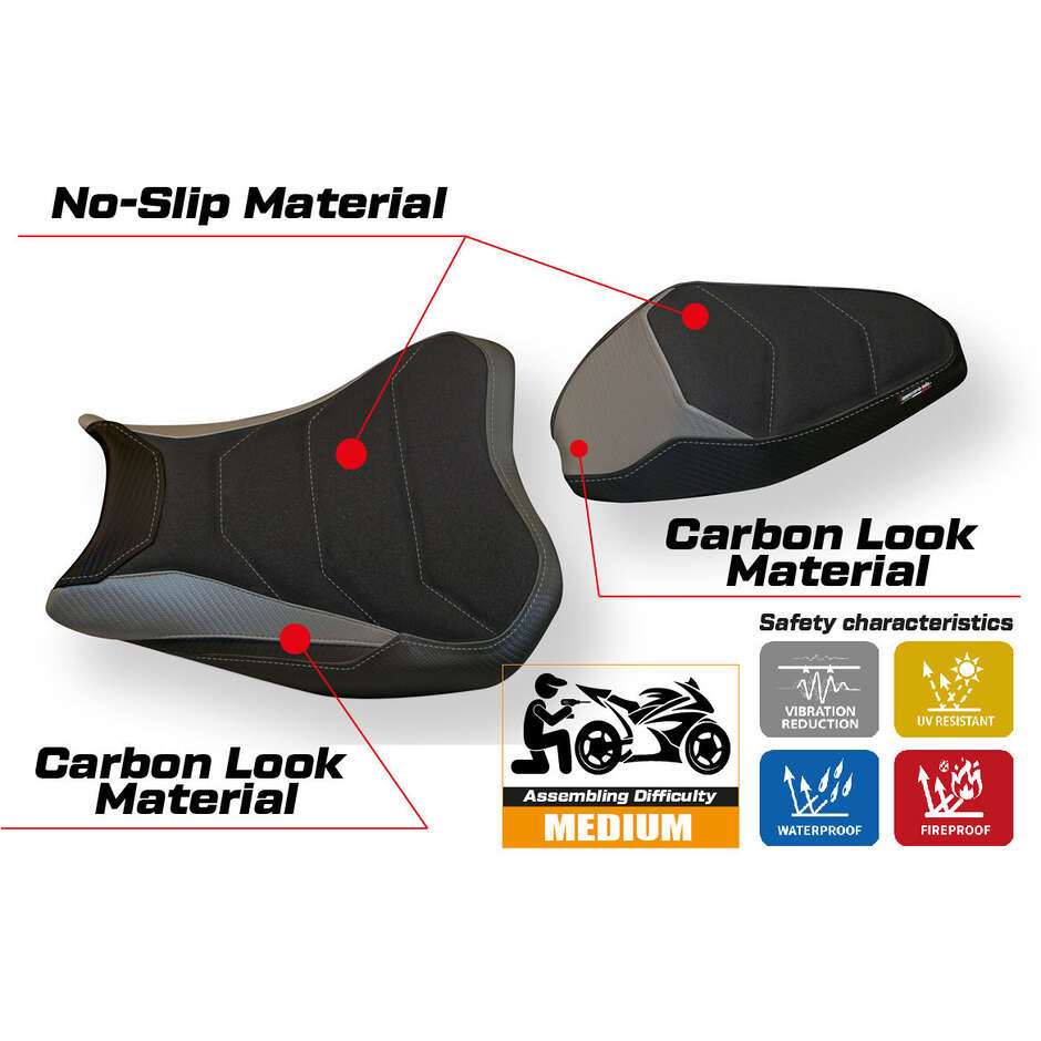 Housse de selle TPZ Italia spécifique pour Kawasaki Z 900 (modèles 2017-2024) Arad 1 Ultragrip