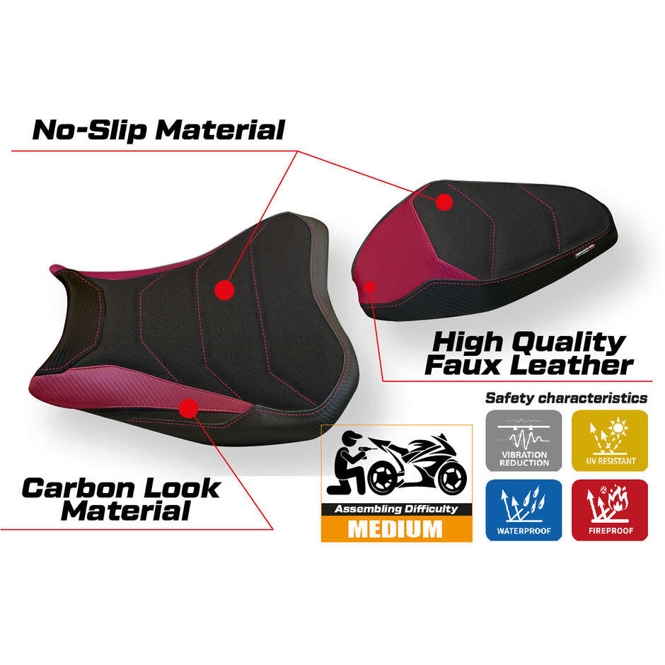 Housse de selle TPZ Italia spécifique pour Kawasaki Z 900 (modèles 2017-2024) Arad 1 Ultragrip