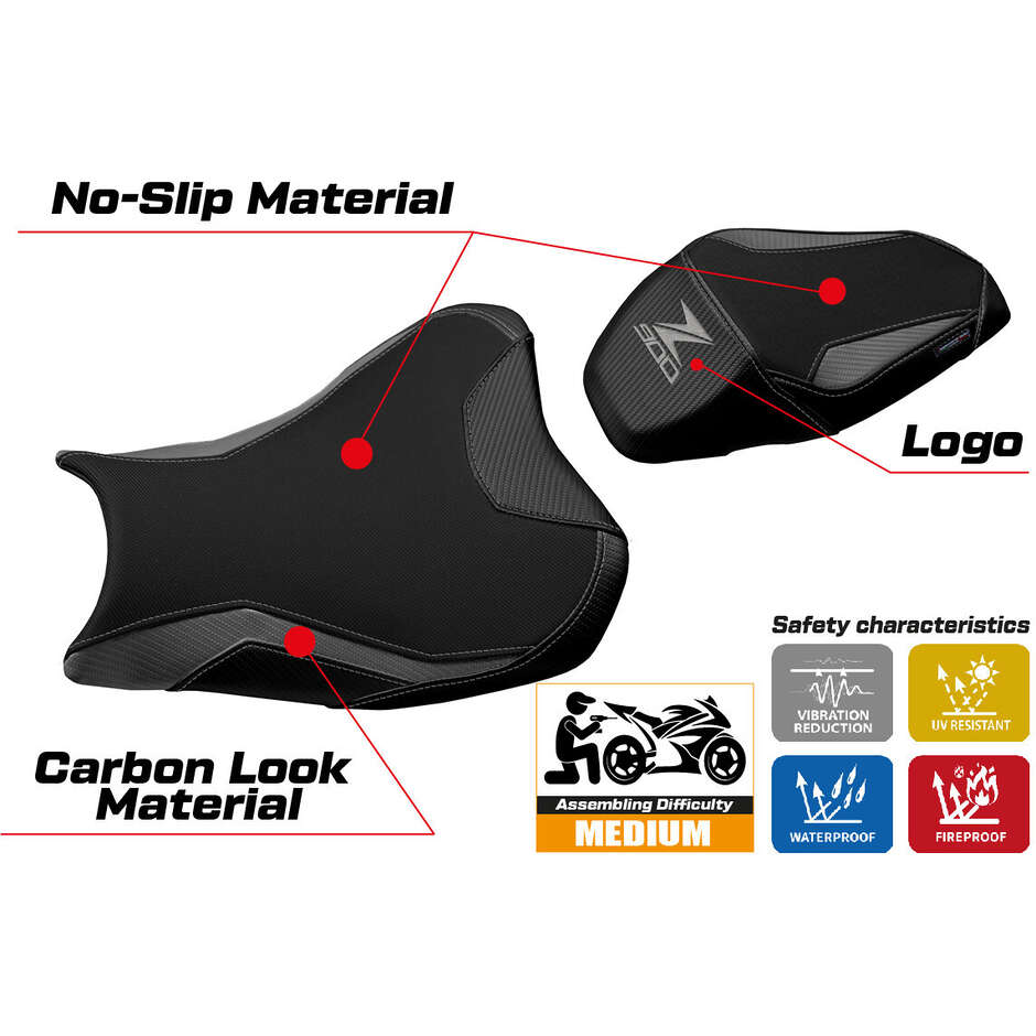 Housse de selle TPZ Italia spécifique pour Kawasaki Z 900 (modèles 2017-2024) Suhl 1
