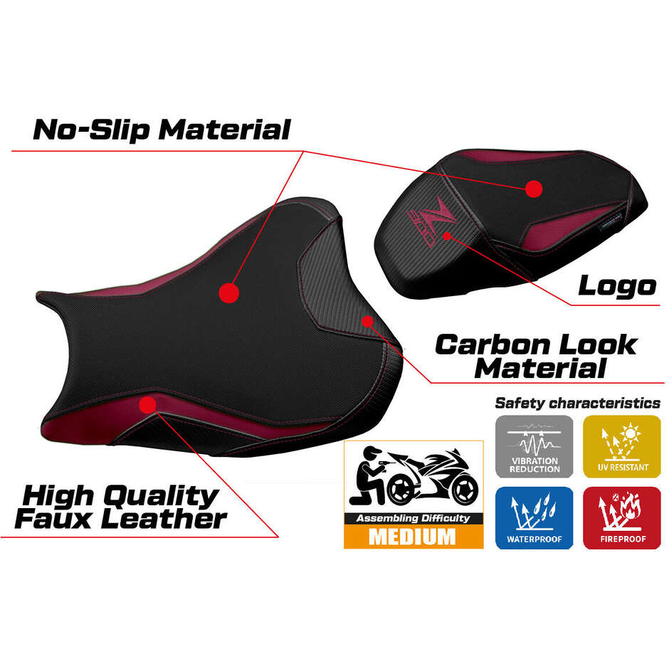Housse de selle TPZ Italia spécifique pour Kawasaki Z 900 (modèles 2017-2024) Suhl 1