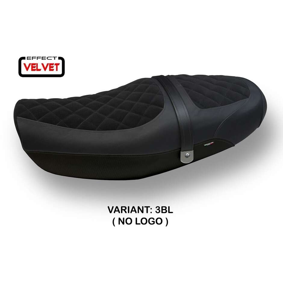 Housse de selle TPZ Italia spécifique pour Kawasaki Z 900 RS (modèles 2018-2025), coloris Natal Total Black Velvet