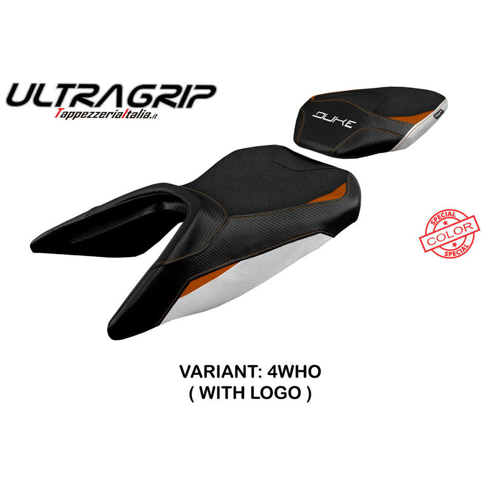 Housse de selle TPZ Italia spécifique pour KTM 125 Duke (modèles 2017-2025) Mirje Ultragrip
