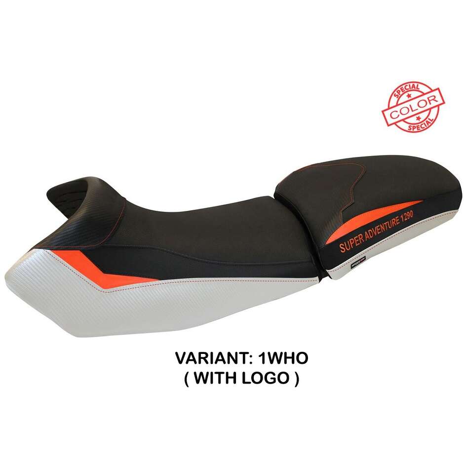 Housse de selle TPZ Italia spécifique pour KTM 1290 Super Adventure S-T (modèles 2015-2020), coloris Eden Special.