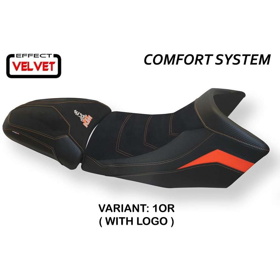 Housse de selle TPZ Italia spécifique pour KTM 1290 Super Adventure S-T (modèles 2015-2020), système de confort Gaeta Velvet