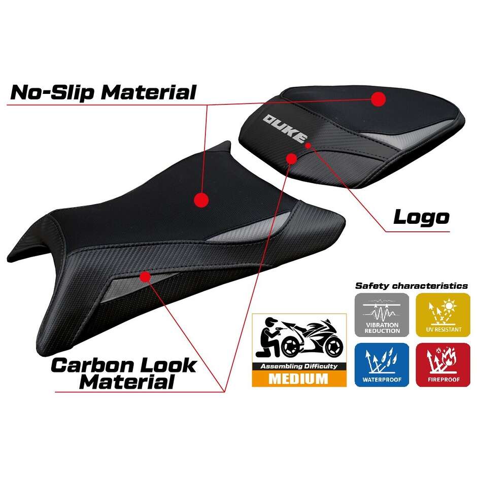 Housse de selle TPZ Italia spécifique pour KTM 390 Duke modèle 2024-2025 Mora