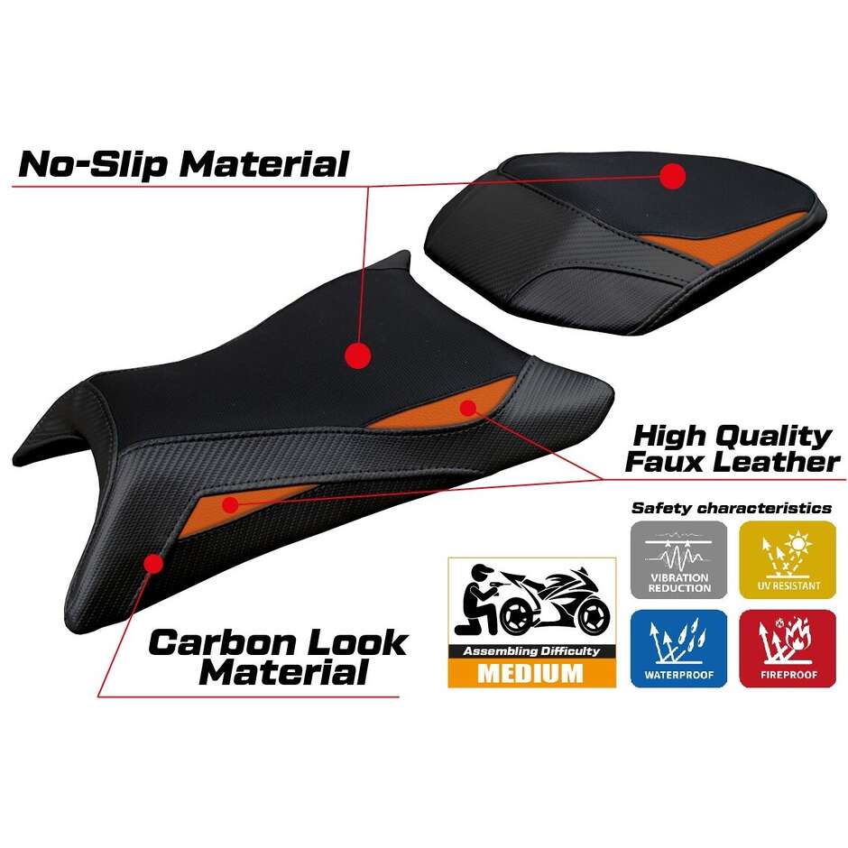 Housse de selle TPZ Italia spécifique pour KTM 390 Duke modèle 2024-2025 Mora