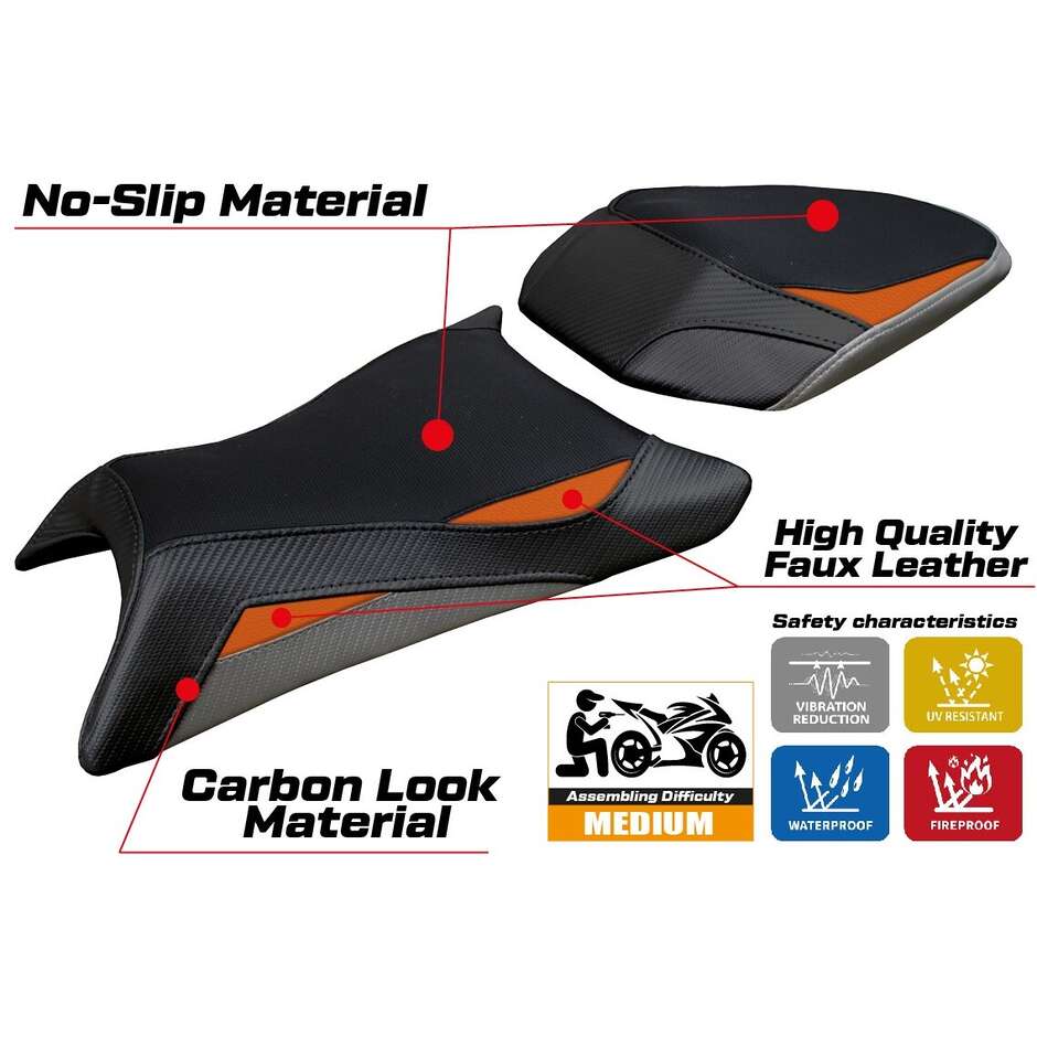 Housse de selle TPZ Italia spécifique pour KTM 390 Duke modèle 2024-2025 Mora