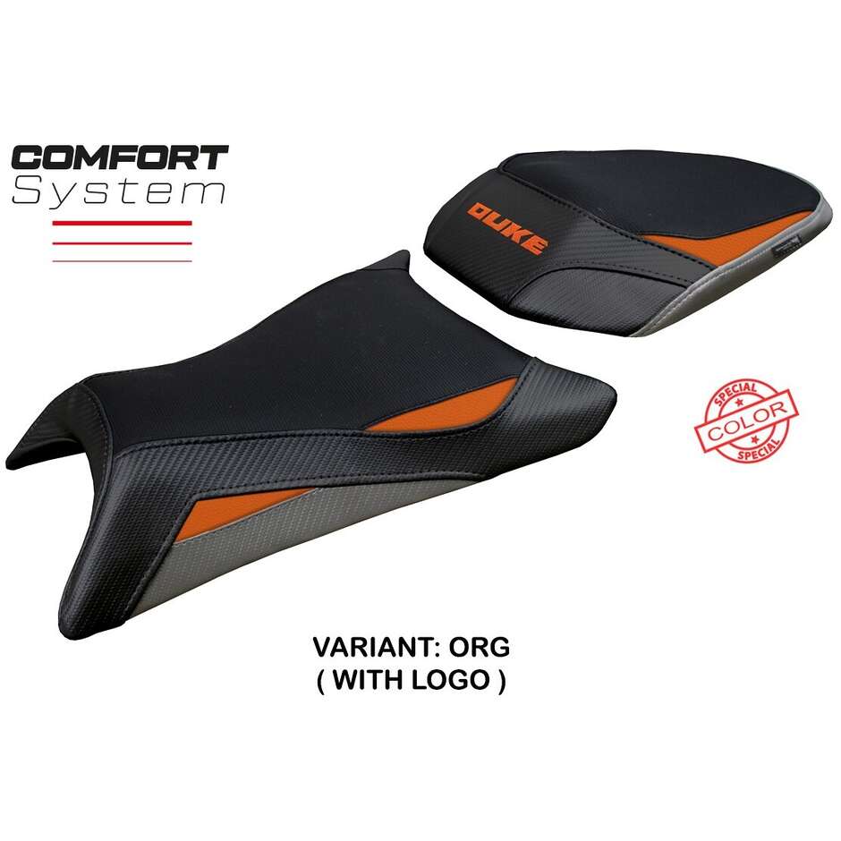 Housse de selle TPZ Italia spécifique pour KTM 390 Duke modèle 2024-2025, système de confort Mora