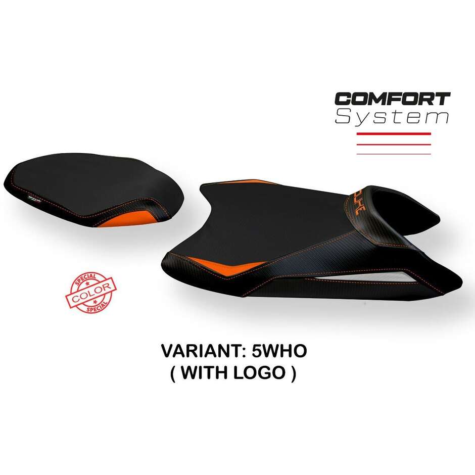Housse de selle TPZ Italia spécifique pour KTM 790 Duke (modèles 2018-2025) avec système de confort Mirano 2
