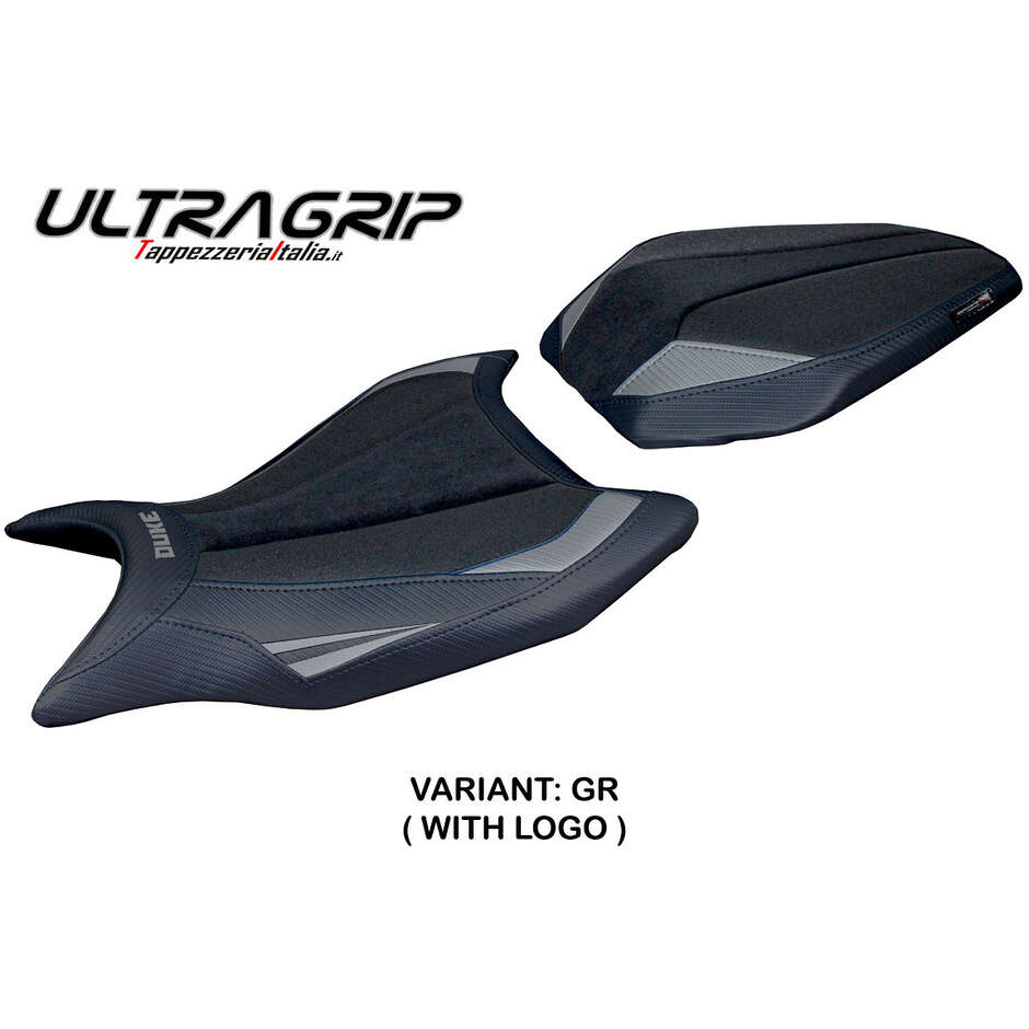 Housse de selle TPZ Italia spécifique pour KTM 990 Duke (modèles 2024-2025), finition Cannes Ultragrip