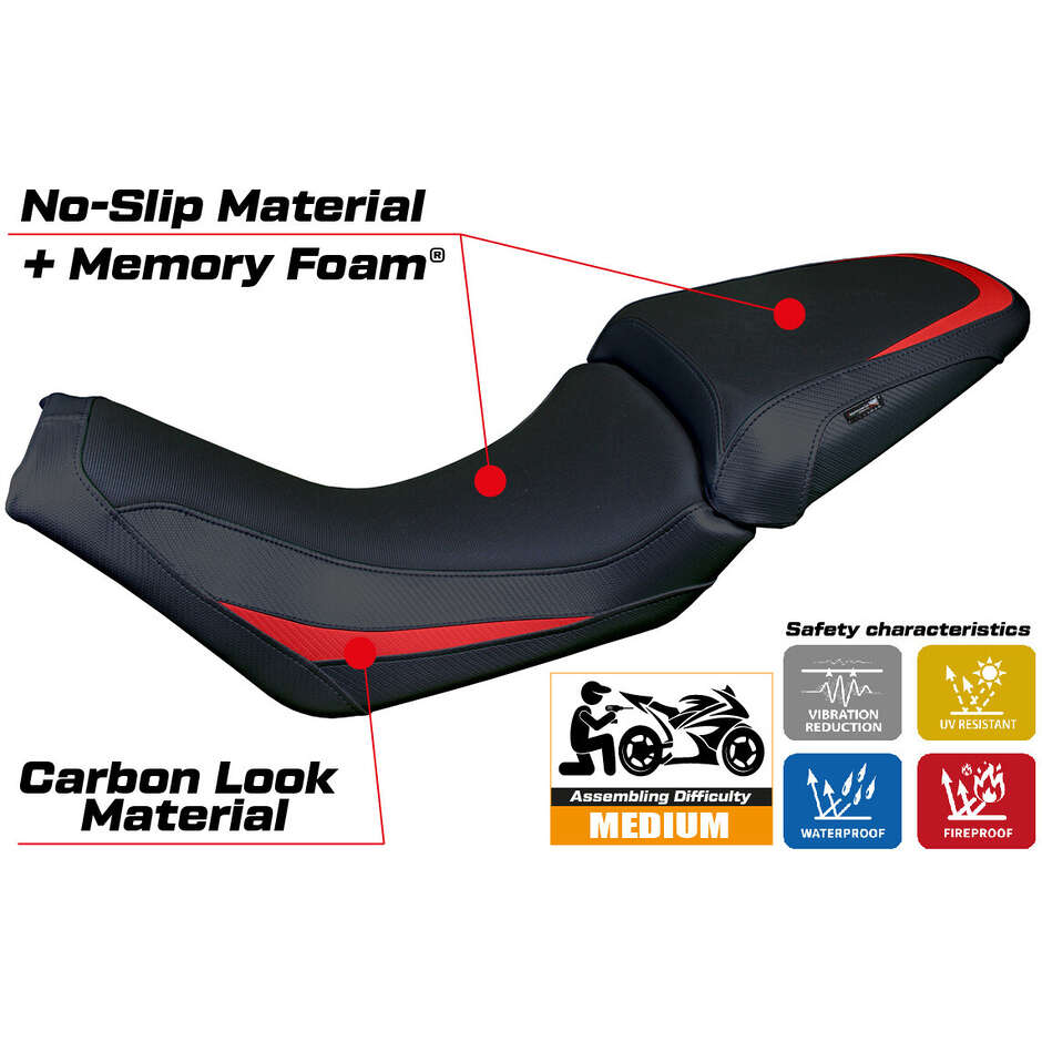 Housse de selle TPZ Italia spécifique pour Moto Guzzi V100 Mandello 2022-2025 modèle Misano Comfort System