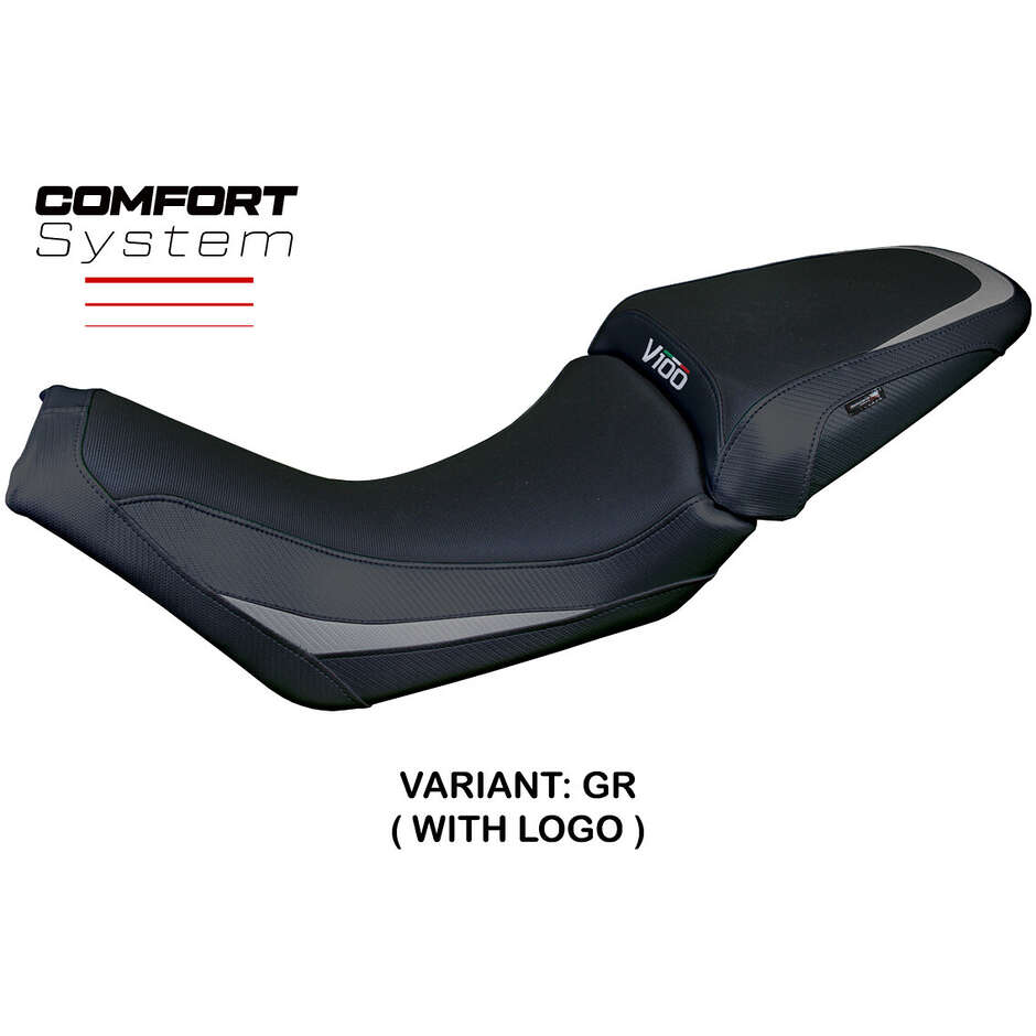 Housse de selle TPZ Italia spécifique pour Moto Guzzi V100 Mandello 2022-2025 modèle Misano Comfort System