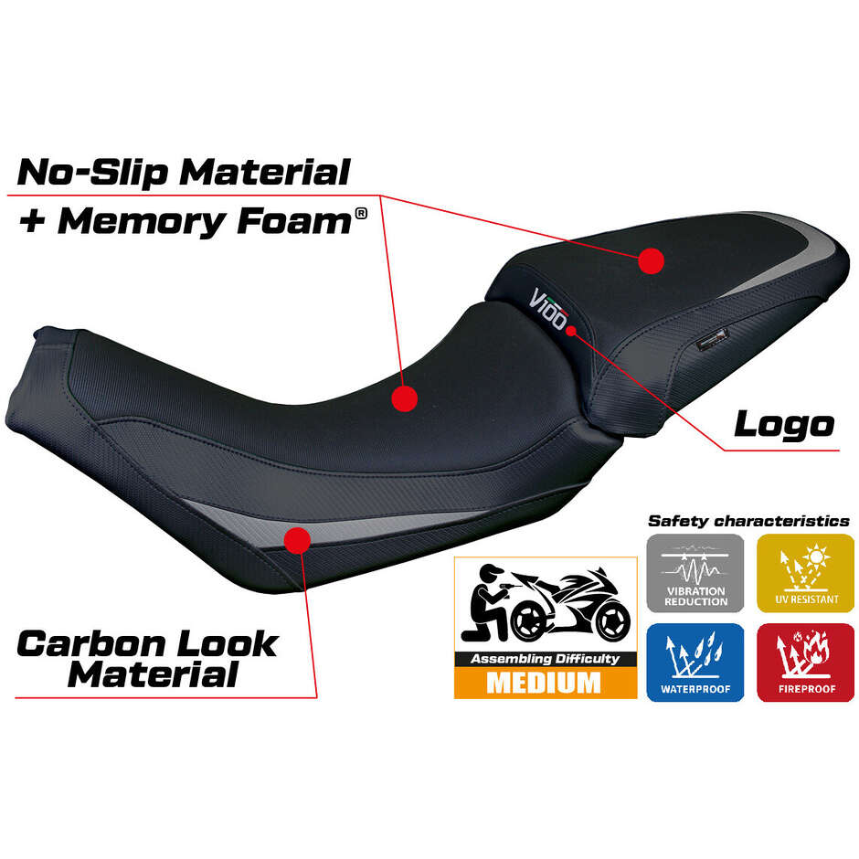 Housse de selle TPZ Italia spécifique pour Moto Guzzi V100 Mandello 2022-2025 modèle Misano Comfort System