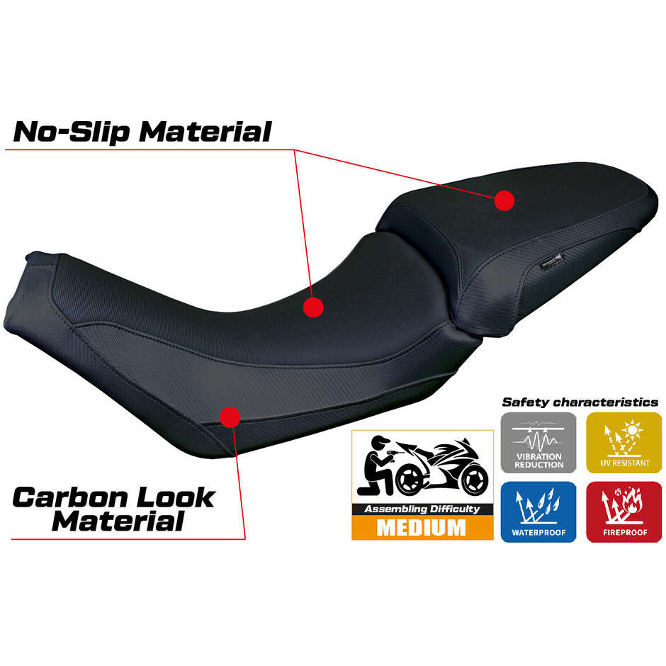Housse de selle TPZ Italia spécifique pour Moto Guzzi V100 Mandello 2022-2025 modèle Misano