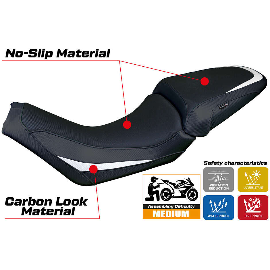 Housse de selle TPZ Italia spécifique pour Moto Guzzi V100 Mandello 2022-2025 modèle Misano