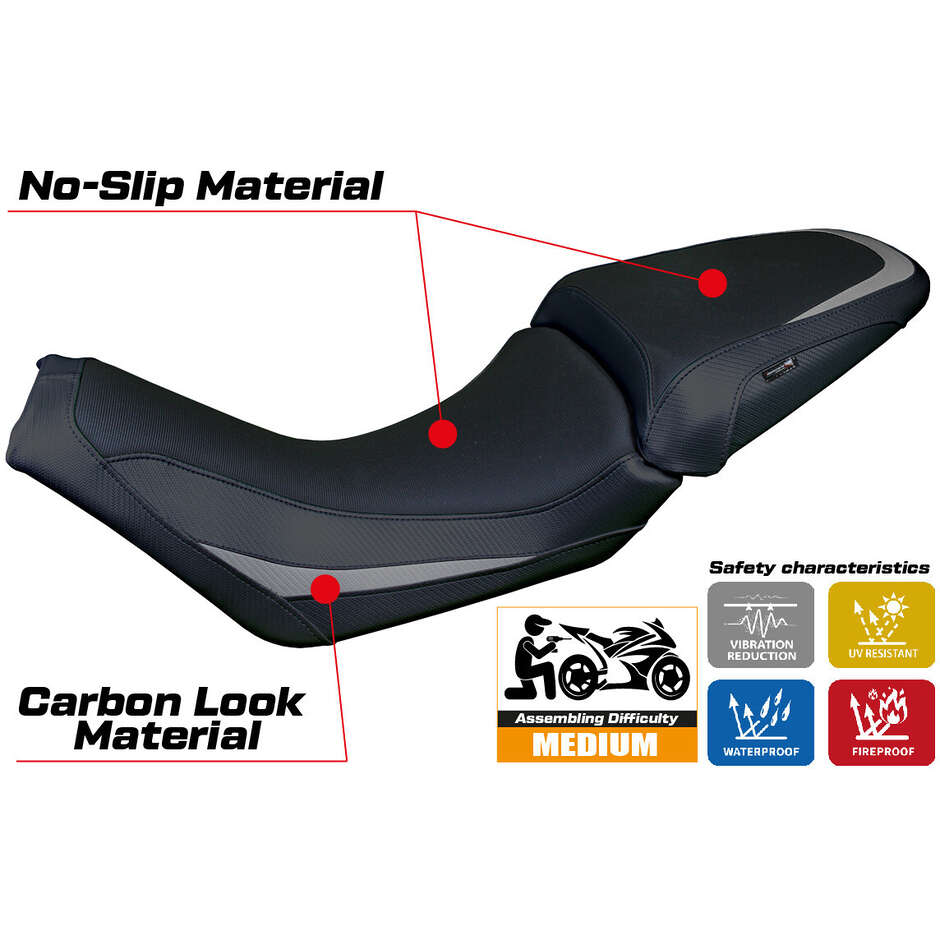 Housse de selle TPZ Italia spécifique pour Moto Guzzi V100 Mandello 2022-2025 modèle Misano