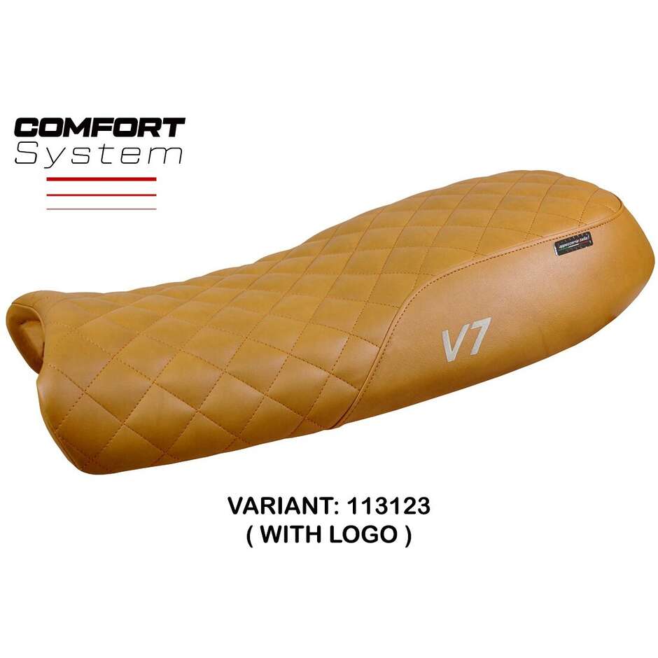 Housse de selle TPZ Italia spécifique pour Moto Guzzi V7 2011-2020, modèle Davis Vintage Comfort System
