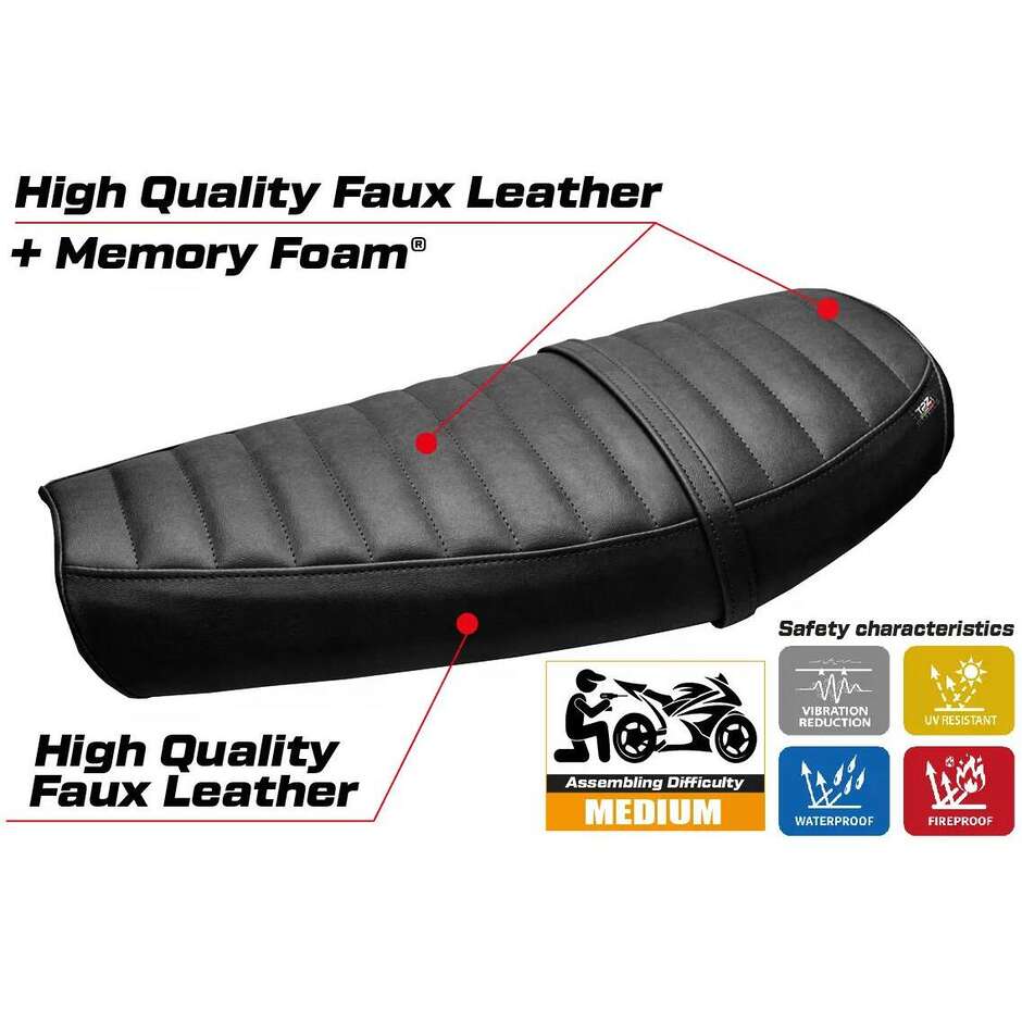 Housse de selle TPZ Italia spécifique pour Moto Guzzi V9 Bobber 2016-2018, modèle Acerra, système de confort