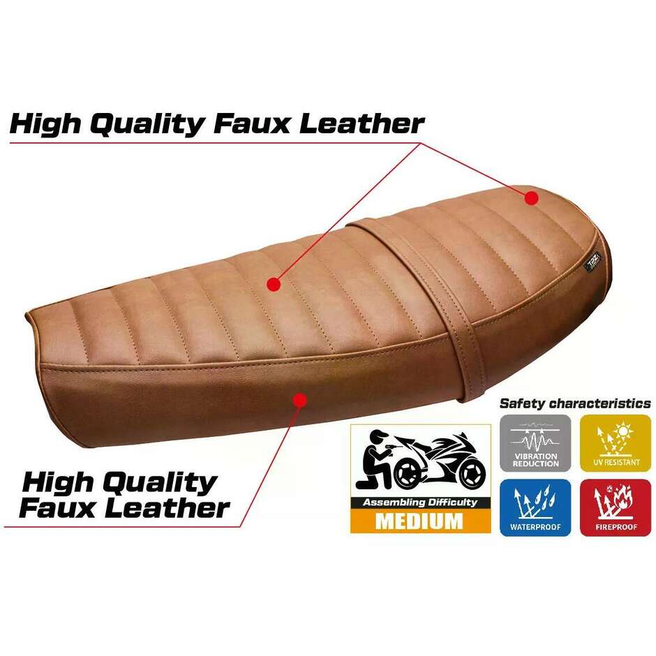 Housse de selle TPZ Italia spécifique pour Moto Guzzi V9 Bobber 2016-2018, modèle Acerra