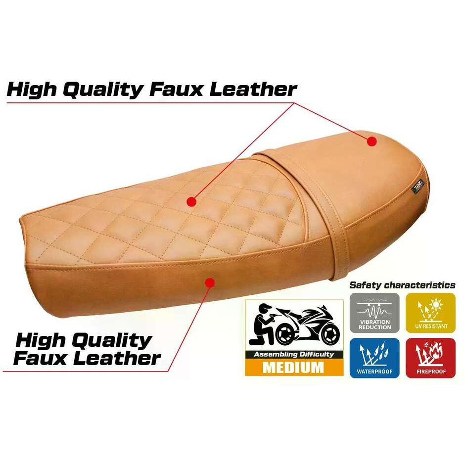 Housse de selle TPZ Italia spécifique pour Moto Guzzi V9 Bobber 2016-2018 modèle Scampia
