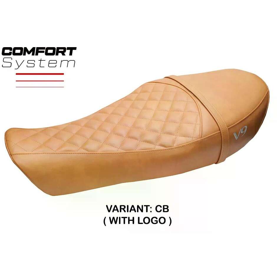 Housse de selle TPZ Italia spécifique pour Moto Guzzi V9 Roamer (modèles 2016-2024), système confort Aversa
