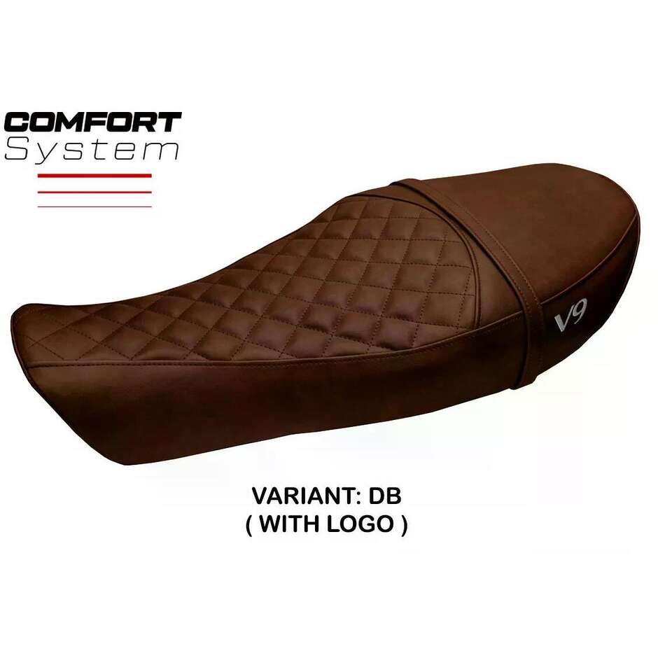 Housse de selle TPZ Italia spécifique pour Moto Guzzi V9 Roamer (modèles 2016-2024), système confort Aversa