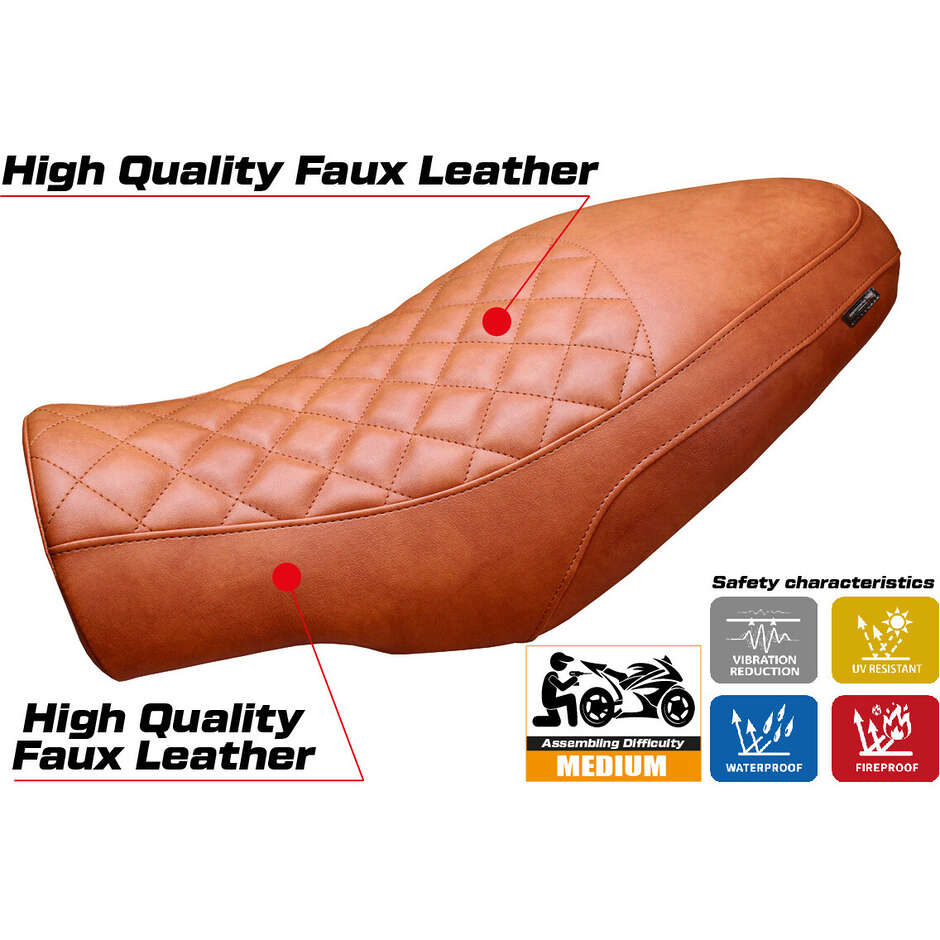 Housse de selle TPZ Italia spécifique pour Moto Morini Seiemmezzo 2022-2025 modèle Vintage Alanya