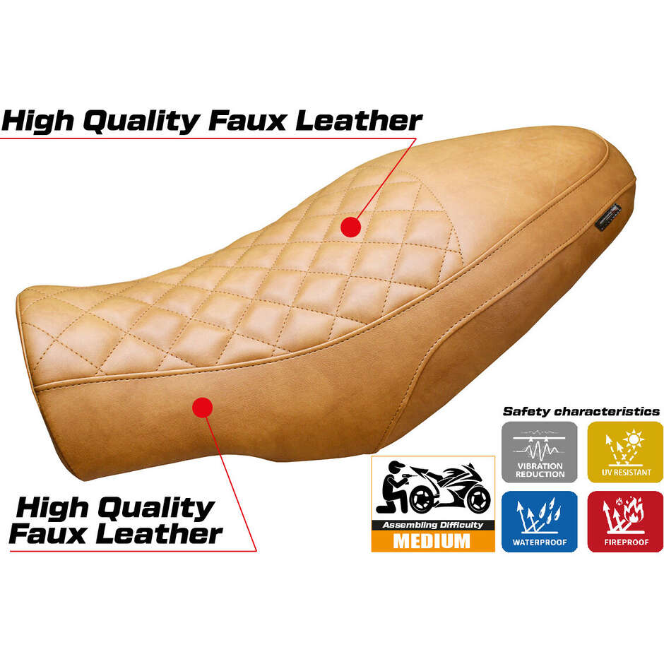 Housse de selle TPZ Italia spécifique pour Moto Morini Seiemmezzo 2022-2025 modèle Vintage Alanya
