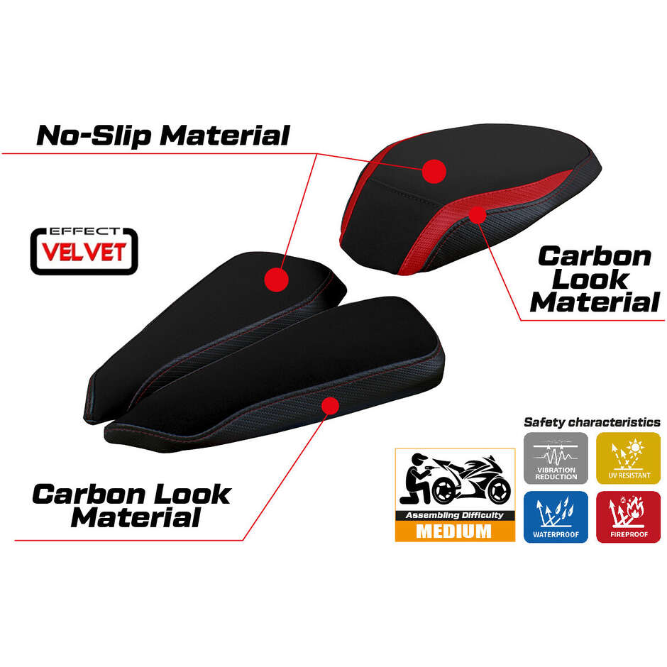 Housse de selle TPZ Italia spécifique pour MV Agusta Brutale 1000 RR (modèles 2020-2025), coloris velours Meilan