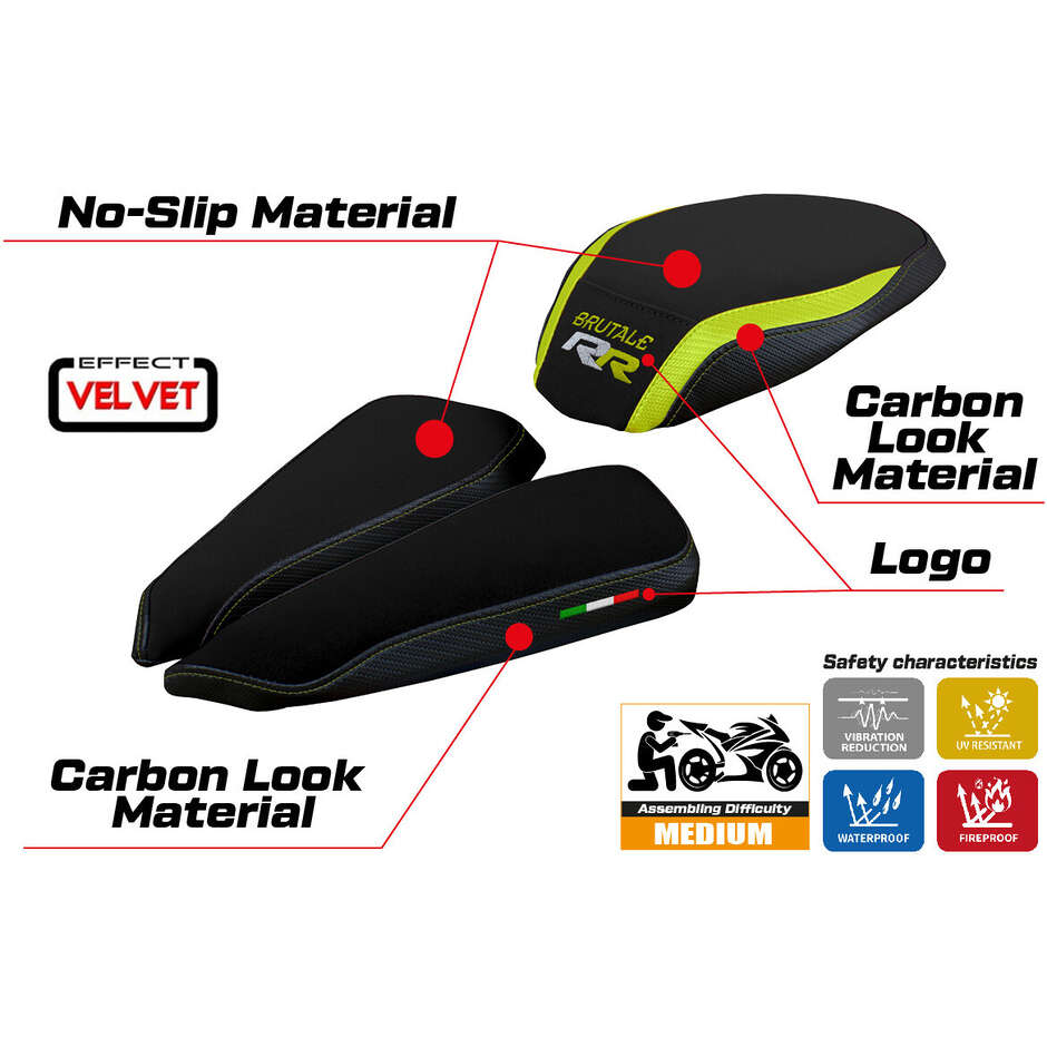 Housse de selle TPZ Italia spécifique pour MV Agusta Brutale 1000 RR (modèles 2020-2025), coloris velours Meilan
