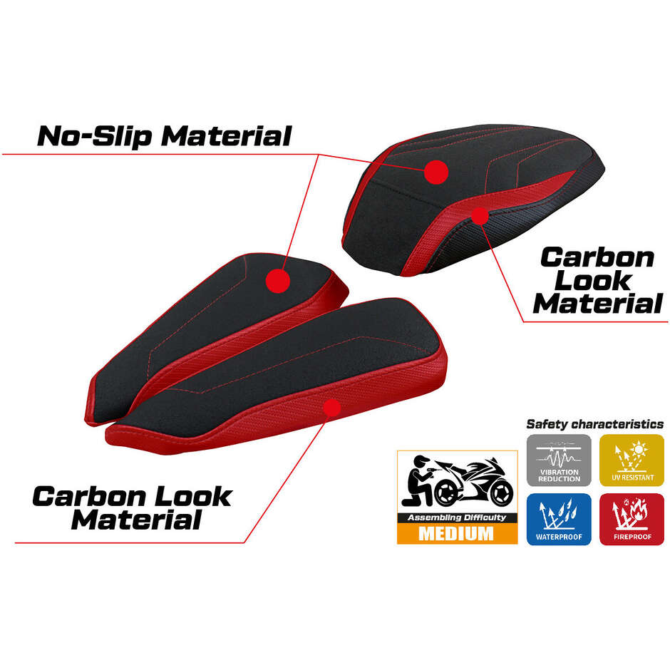 Housse de selle TPZ Italia spécifique pour MV Agusta Brutale 1000 RR (modèles 2020-2025) Meilan Ultragrip