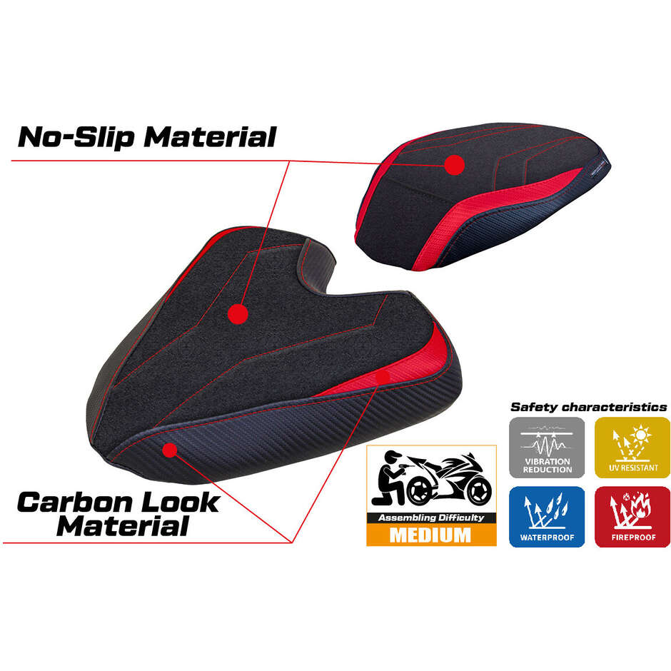 Housse de selle TPZ Italia spécifique pour MV Agusta Brutale 1000 RS (modèles 2021-2025), coloris Ankara Ultragrip