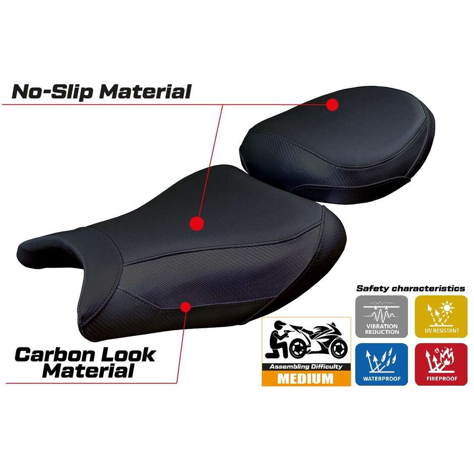 Housse de selle TPZ Italia spécifique pour Suzuki GSX R 1300 Hayabusa 2021-2025, modèle Denia