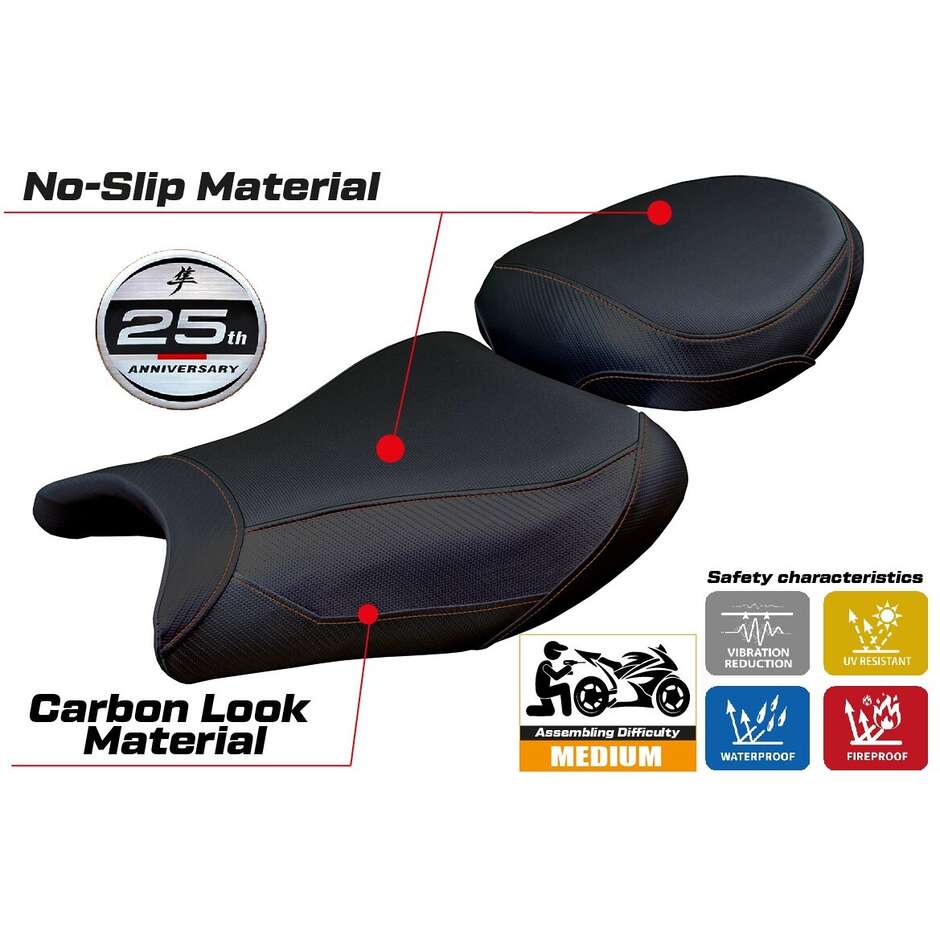 Housse de selle TPZ Italia spécifique pour Suzuki GSX R 1300 Hayabusa 2021-2025, modèle Denia