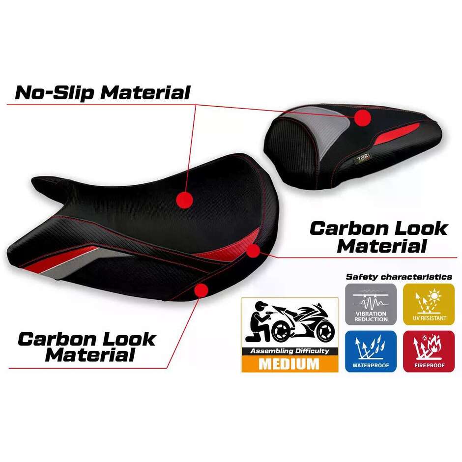 Housse de selle TPZ Italia spécifique pour Suzuki GSX S 1000 (modèles 2021-2025), coloris Lindi spécial