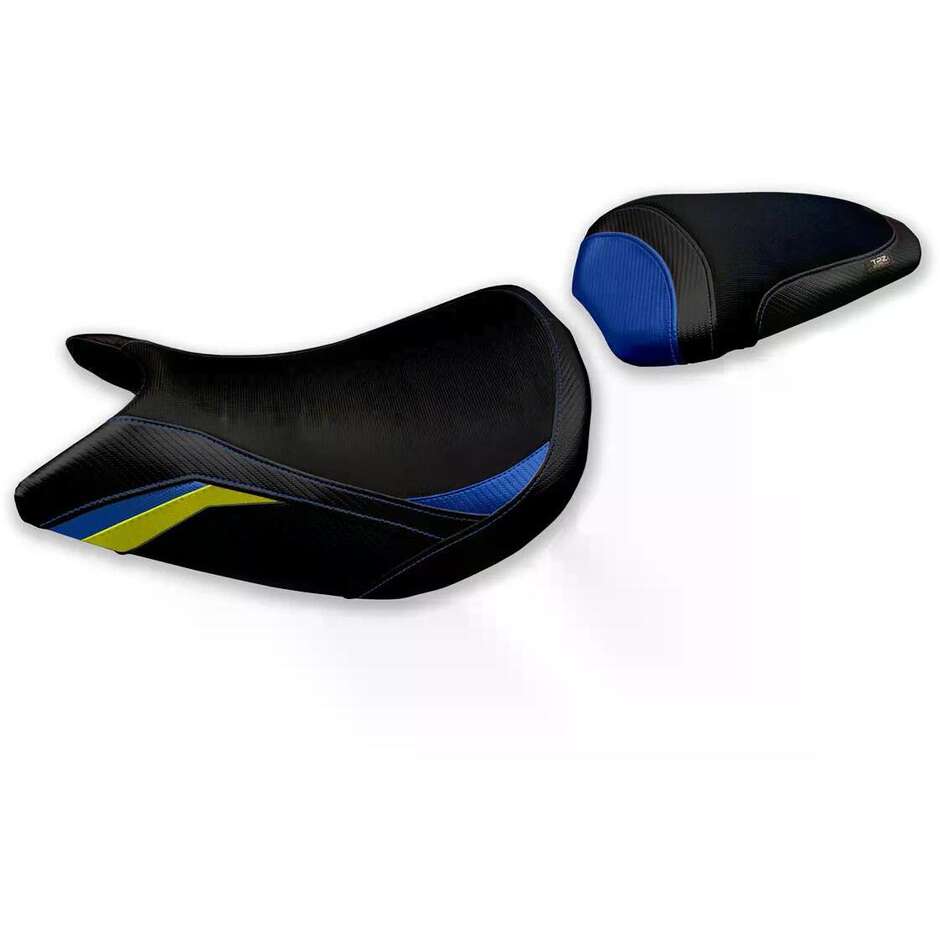 Housse de selle TPZ Italia spécifique pour Suzuki GSX S 1000 (modèles 2021-2025), coloris Lindi, système confort.