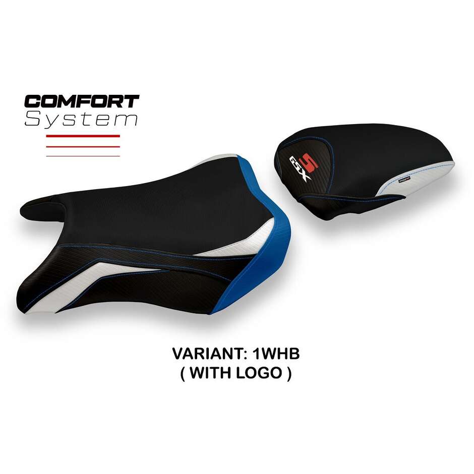 Housse de selle TPZ Italia spécifique pour Suzuki GSX S 750 (modèles 2017-2021), coloris Hokota, système confort.
