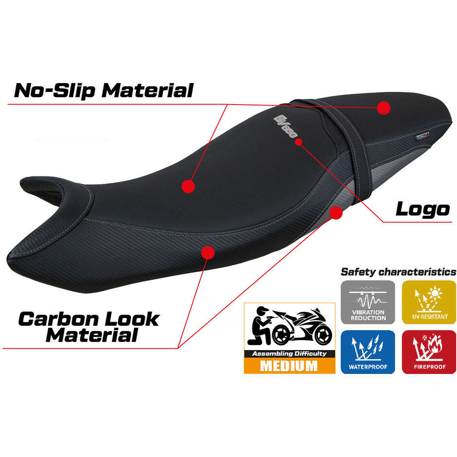 Housse de selle TPZ Italia spécifique pour Suzuki SV 650 (modèle Shibuya, 2016-2025)