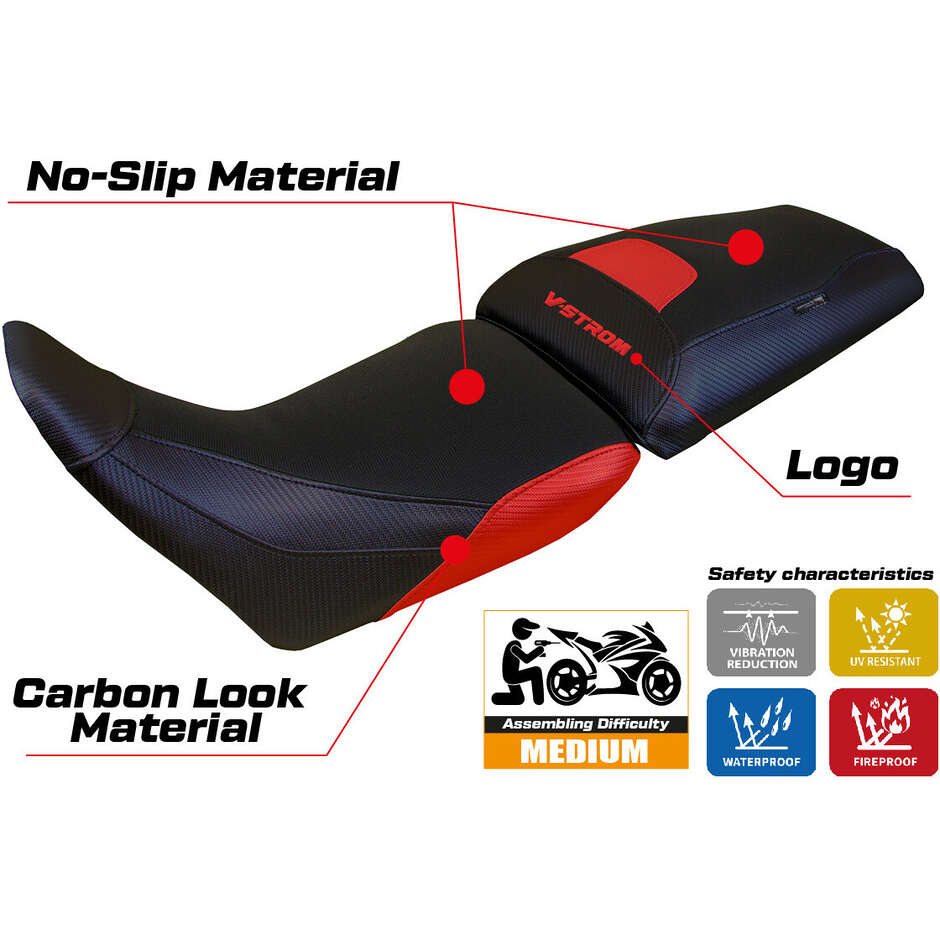 Housse de selle TPZ Italia spécifique pour Suzuki V-Strom 1050, modèles 2020-2025, Surat