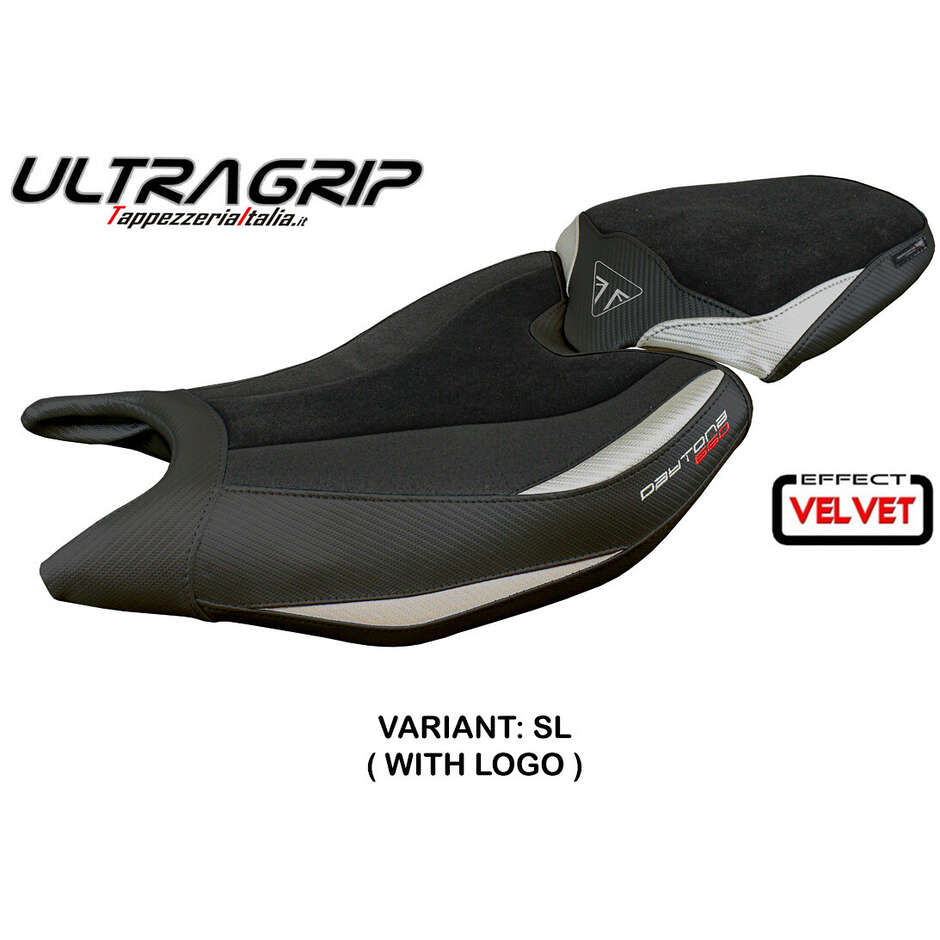 Housse de selle TPZ Italia spécifique pour Triumph Daytona 660 (modèles 2024-2025), en velours Reims Ultragrip