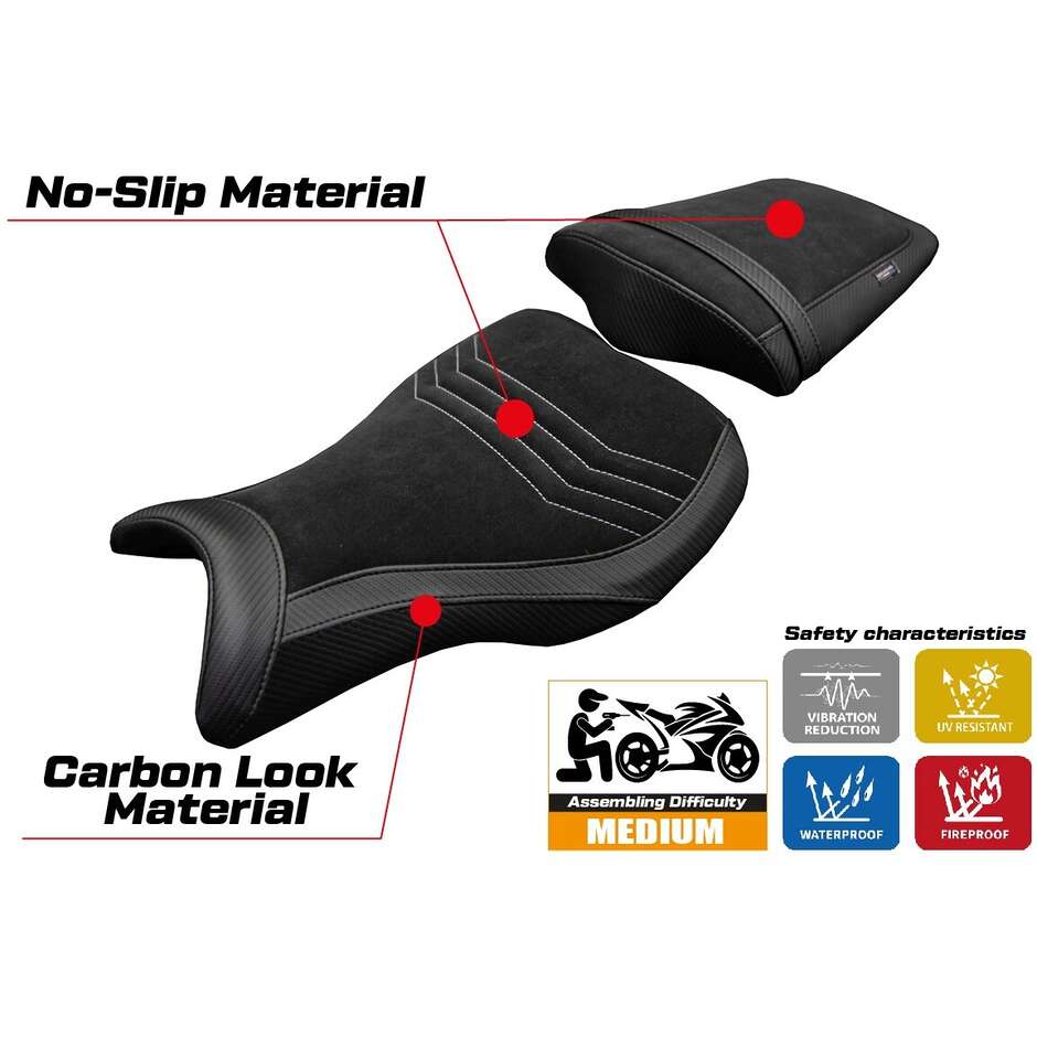 Housse de selle TPZ Italia spécifique pour Triumph Daytona 675R (modèles 2006-2012), coloris Ripley Velvet