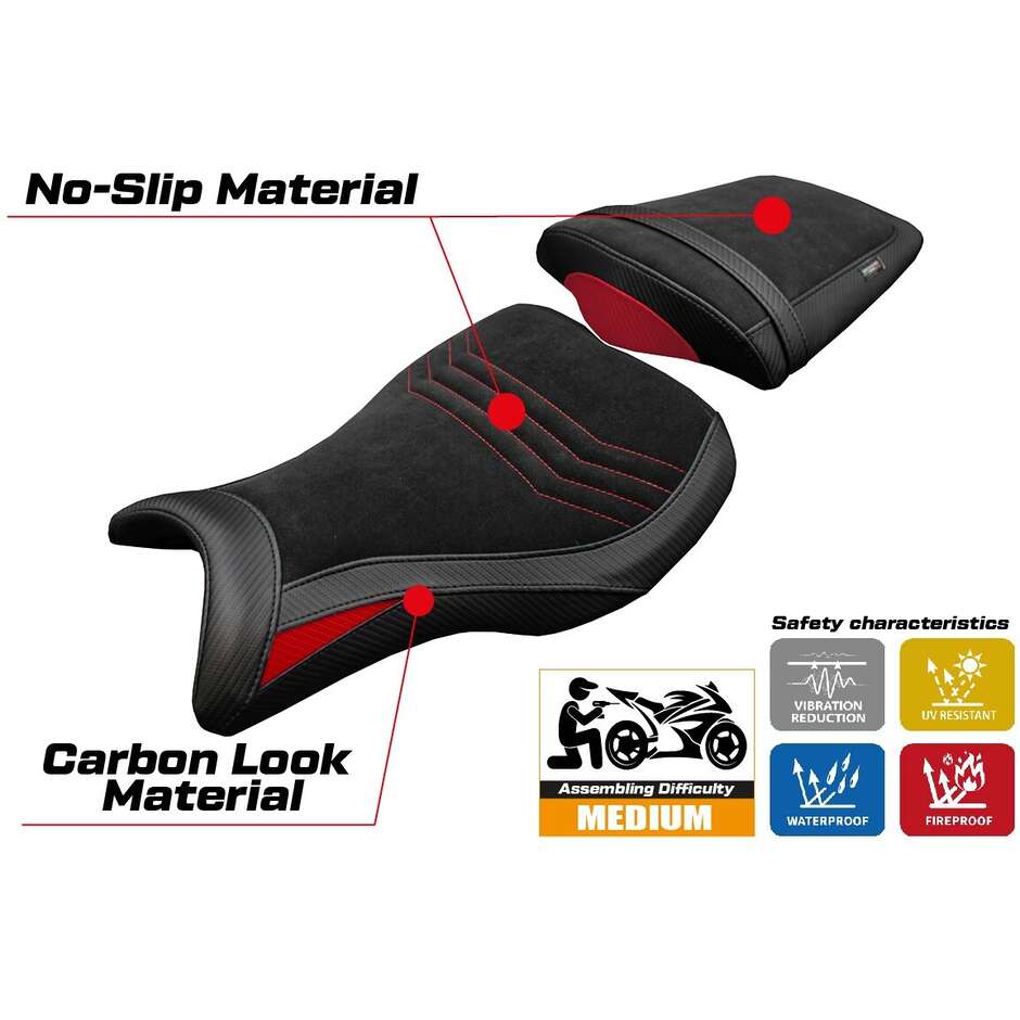Housse de selle TPZ Italia spécifique pour Triumph Daytona 675R (modèles 2006-2012), coloris Ripley Velvet