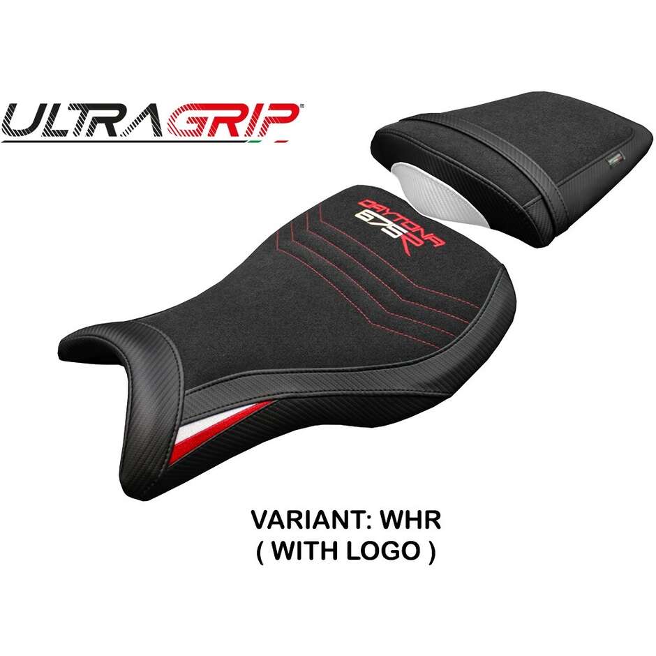 Housse de selle TPZ Italia spécifique pour Triumph Daytona 675R (modèles 2006-2012), revêtement Ripley Ultragrip