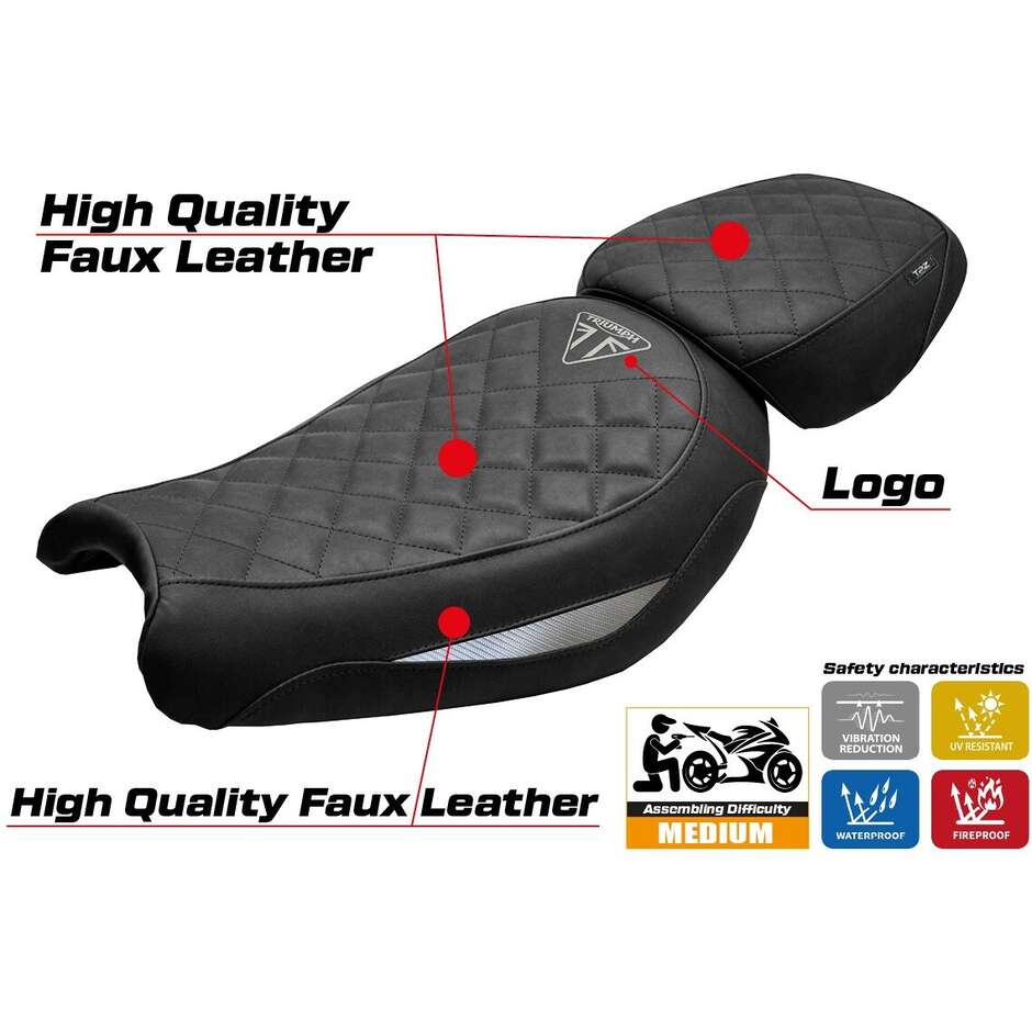 Housse de selle TPZ Italia spécifique pour Triumph Scrambler 400 X / 400 XC 2024-2025, modèle Xinyi