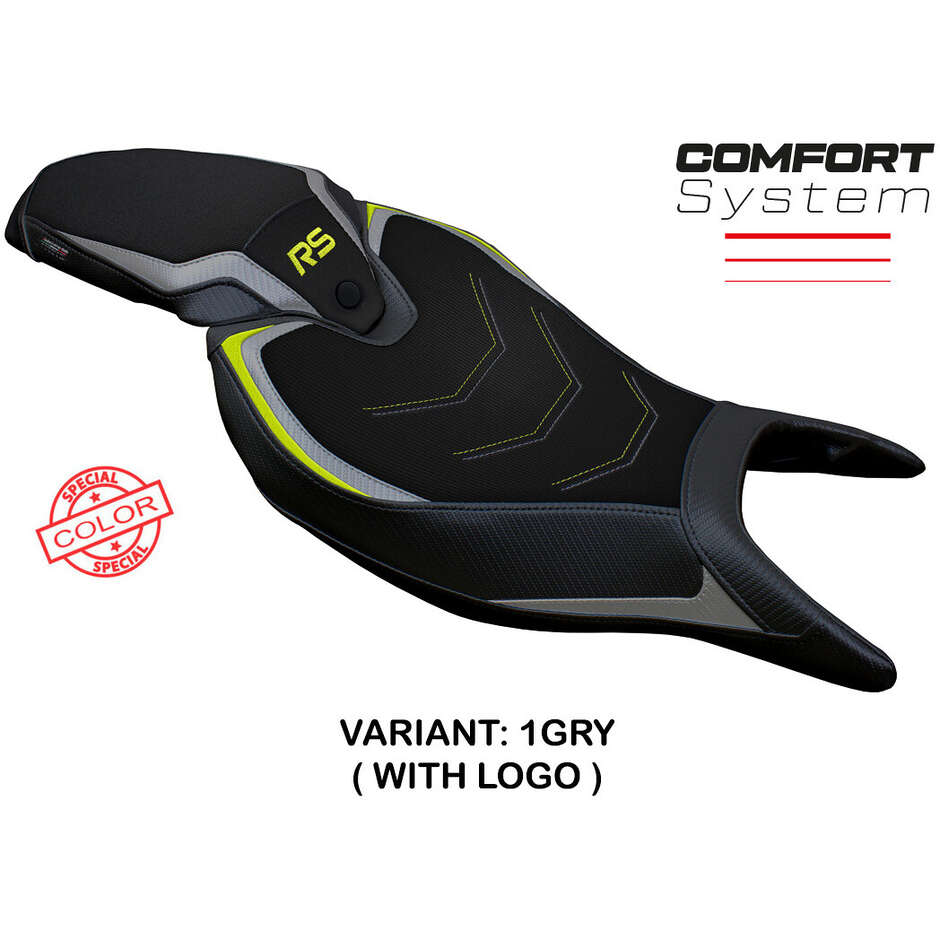 Housse de selle TPZ Italia spécifique pour Triumph Speed Triple 1200 RS (modèles 2022-2025), coloris Senna, système confort.
