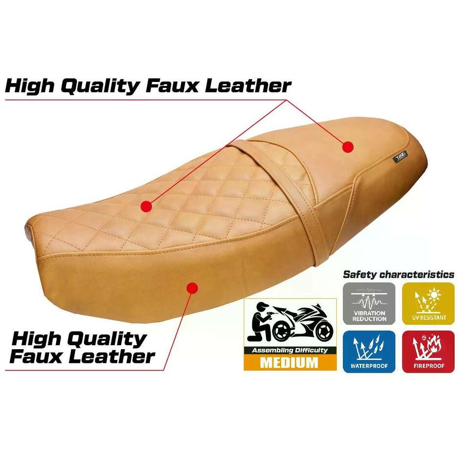 Housse de selle TPZ Italia spécifique pour Triumph Speed Twin 1200 (modèle Tamra, 2019-2026)
