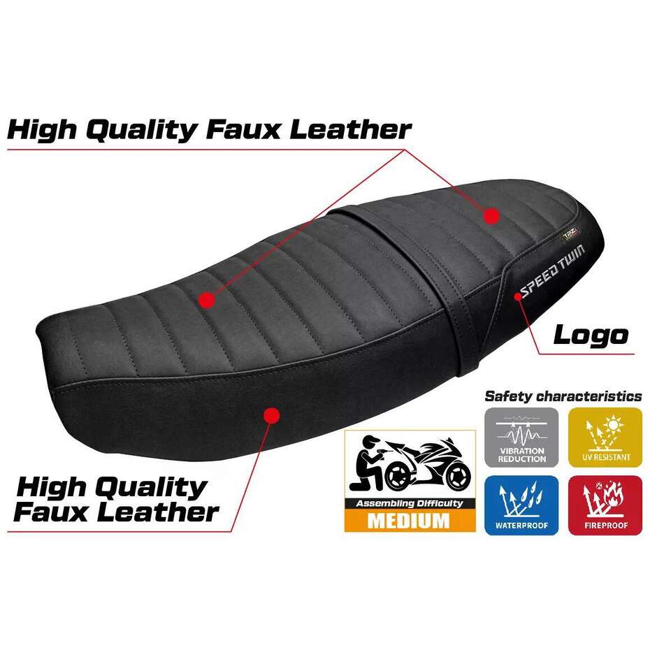 Housse de selle TPZ Italia spécifique pour Triumph Speed Twin 1200 (modèles 2019-2026) Bomlo